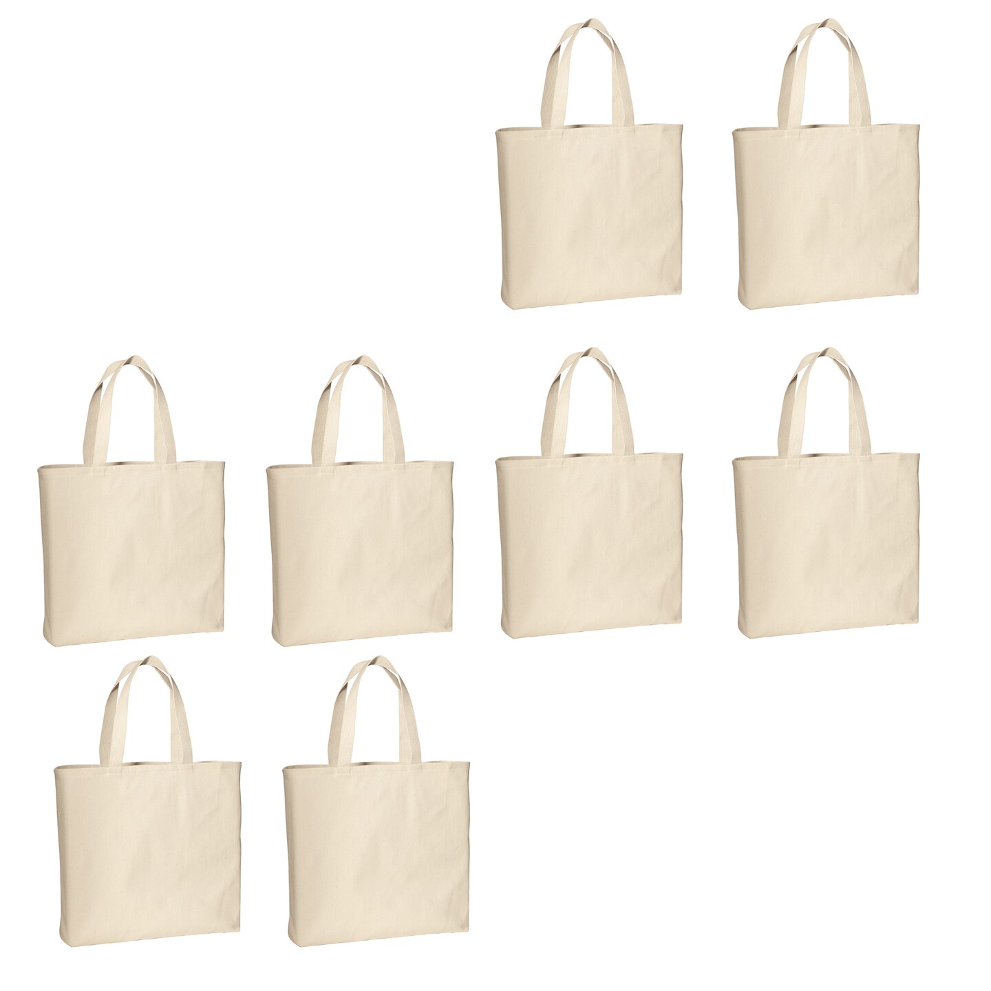 Multipack Heavy Canvas Twill Convention Bag Reusable Blank Party Favor Tote Bags for Daily Use MINA s Durable Ideal Bag with Base Gusset 10 Oz