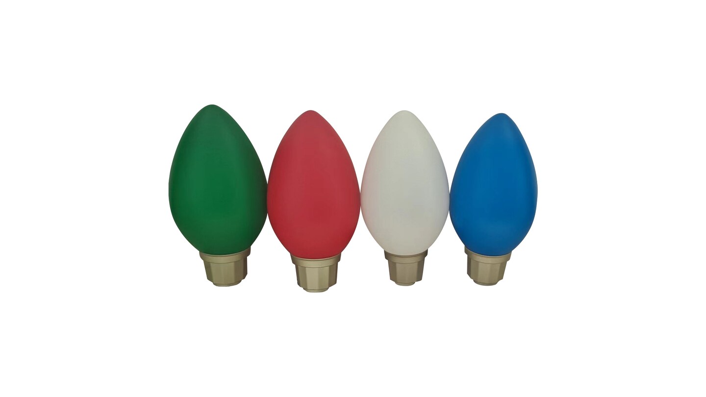 Northlight Set of 4 Blow Mold Retro Large C7 Christmas Light Bulb Hanging Decorations, 20