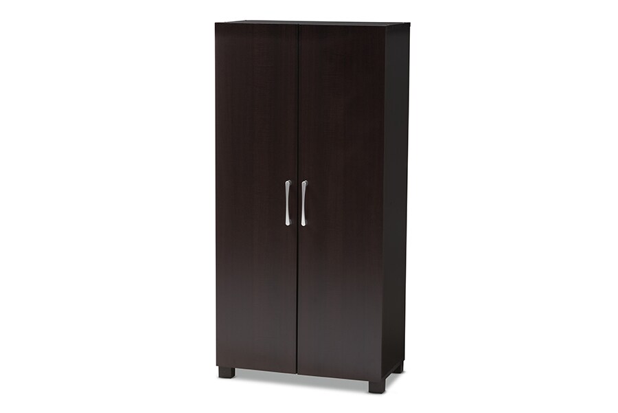 Marine Wenge Finished 2 Door Wood Entryway Shoe Storage Cabinet Brown - Baxton Studio