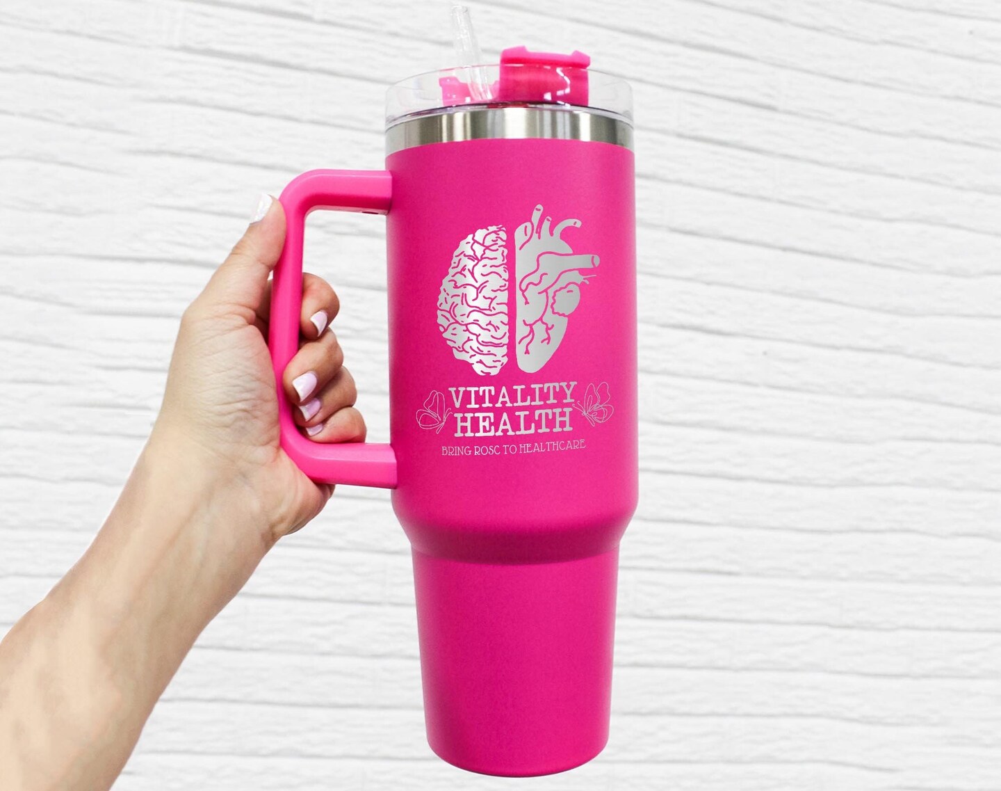 40Oz Tumbler with Handle,Stainless Steel Travel Mug with 2-In-1Straw and  Sip Lid