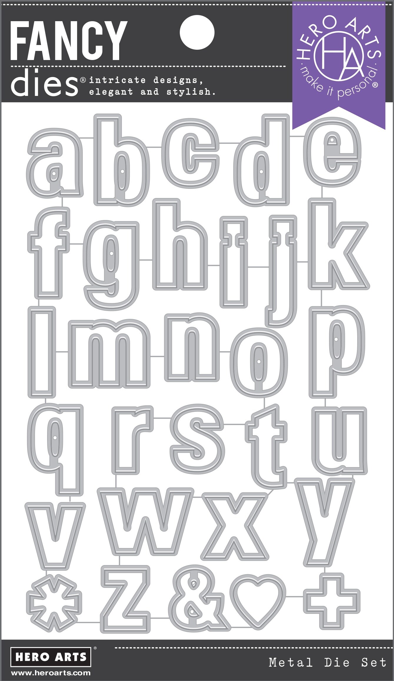 Hero Arts Fancy Dies-Luggage Lowercase Alphabet