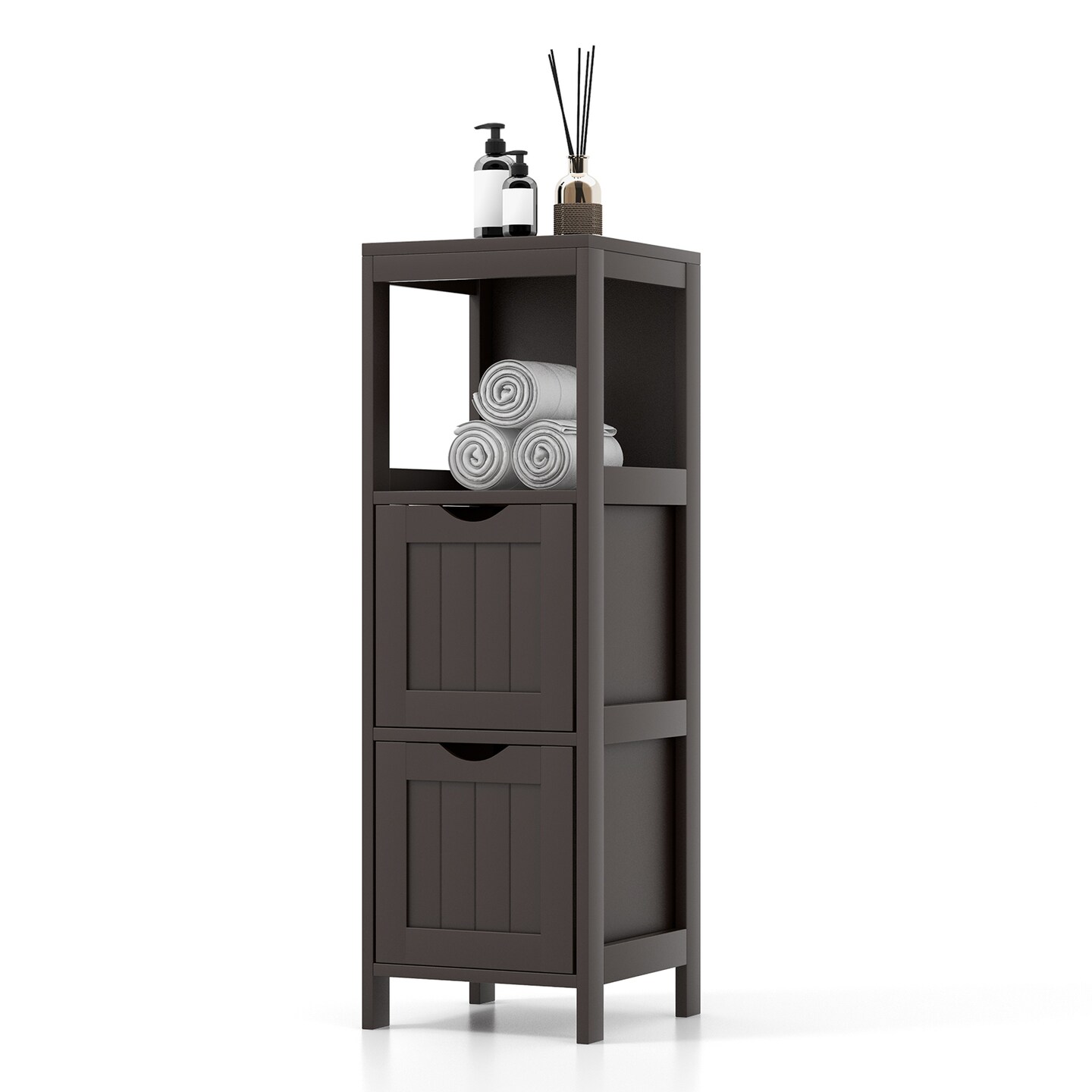 Wooden Bathroom Floor Cabinet with Removable Drawers
