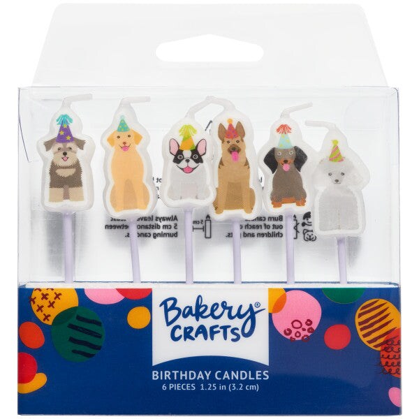 Party Dogs Shaped Candles, 6pc