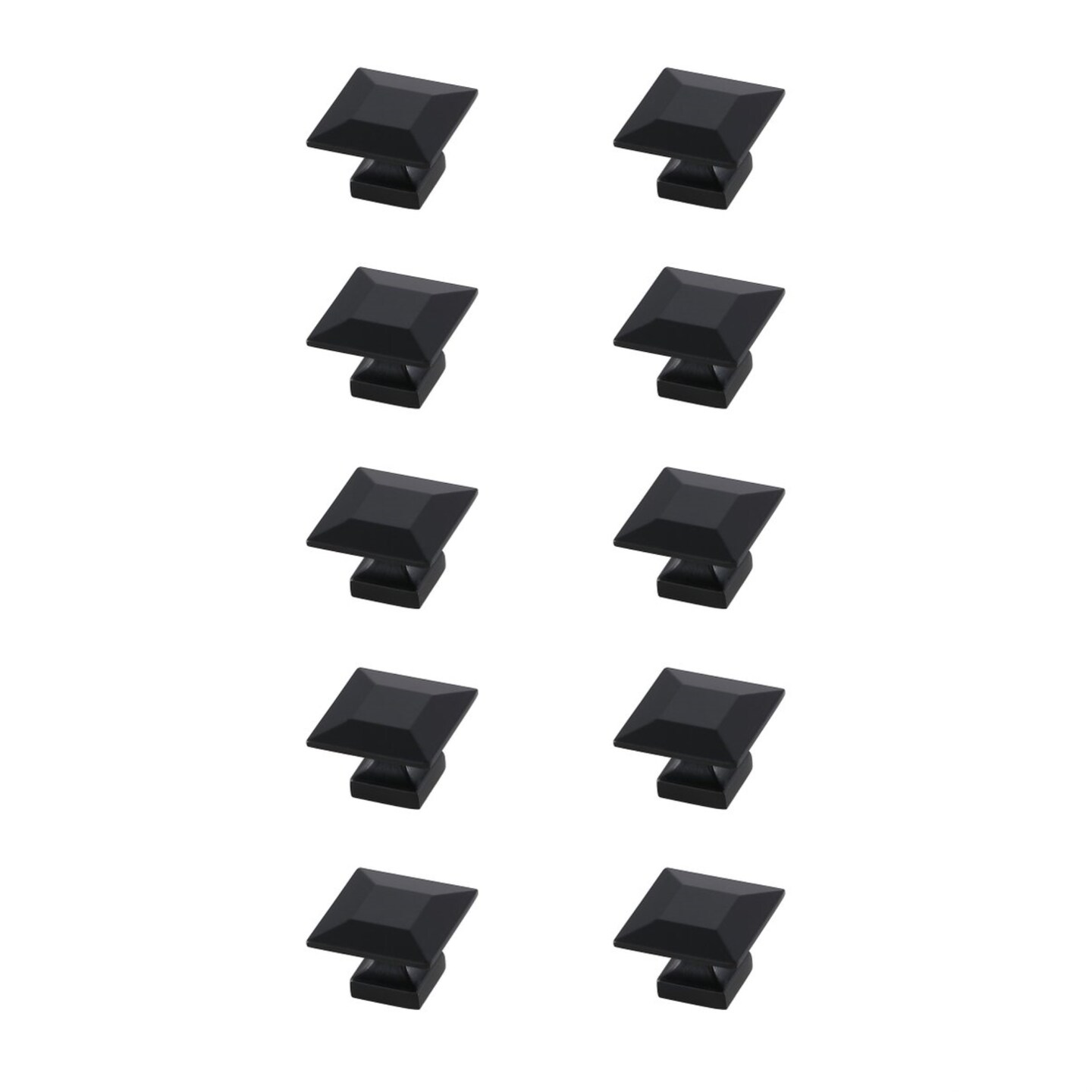 Cecil 1.3" Matte Black Square Knob Multipack (Set of 10)
