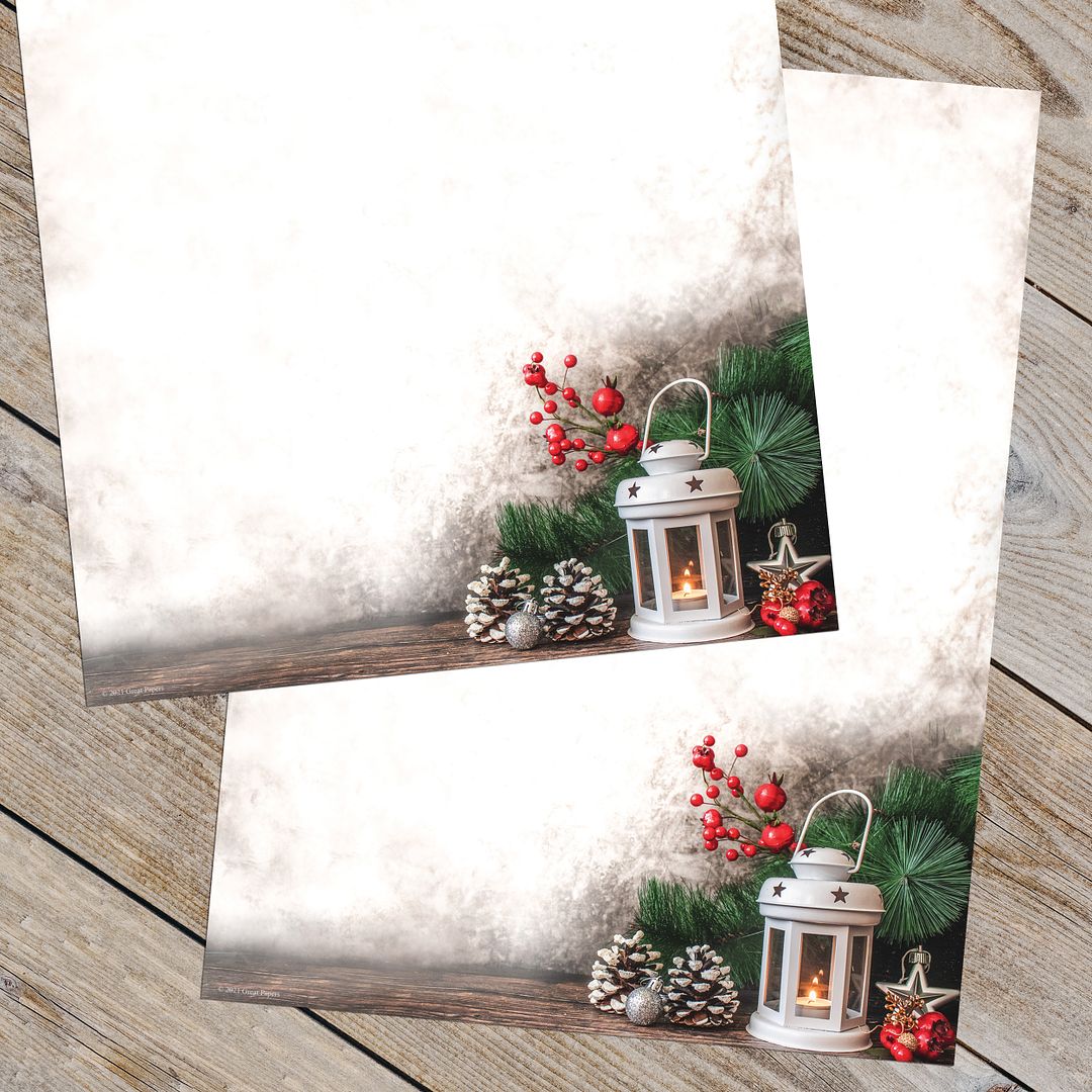 Great Papers! Lantern Greetings Holiday Letterhead, Invitations and Announcements, Printer Friendly, 8.5" x 11", 50 Pack