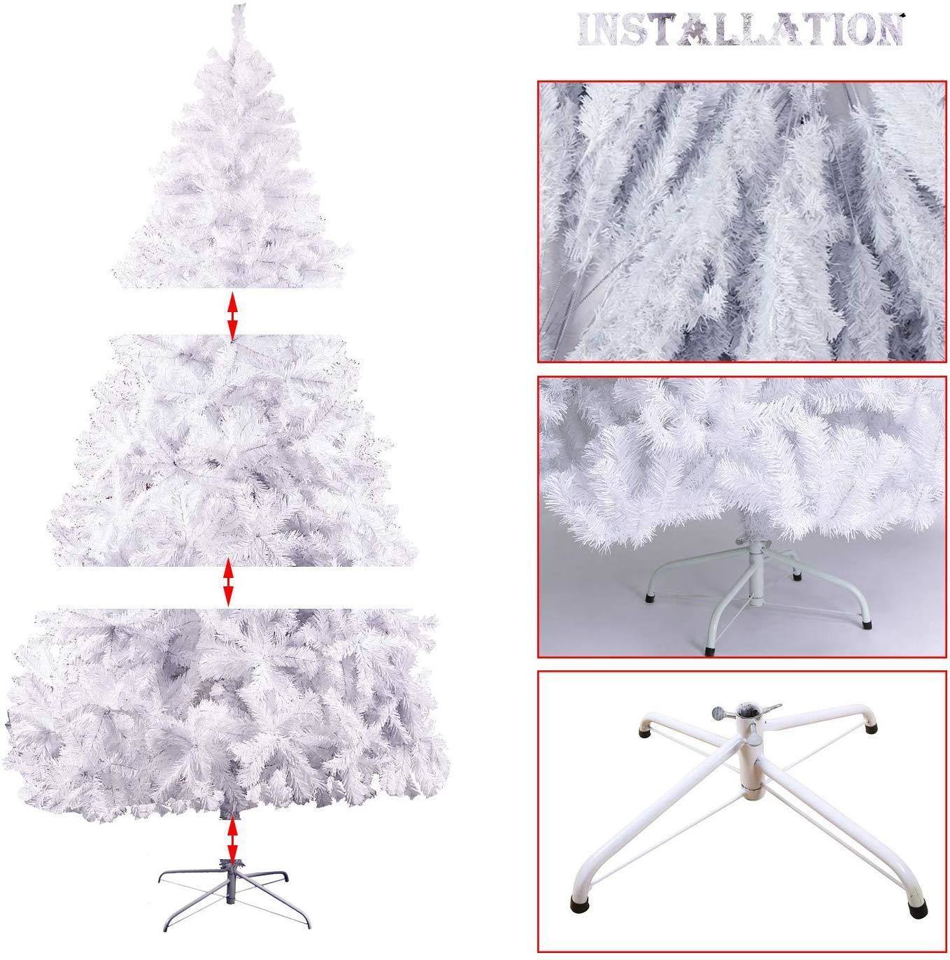6 FT Premium Spruce Artificial Christmas Tree with Metal Stand - White