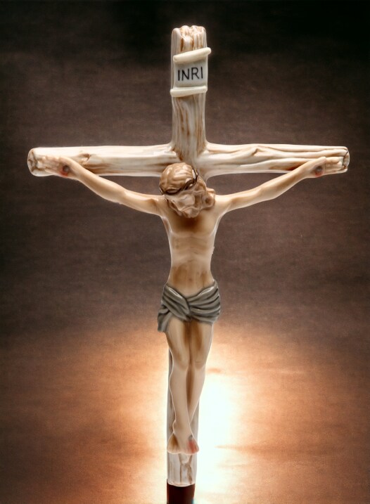 Ceramic Jesus On Cross Wall Decor, Home D&#xE9;cor, Religious D&#xE9;cor, Religious Gift, Church D&#xE9;cor, Baptism Gift