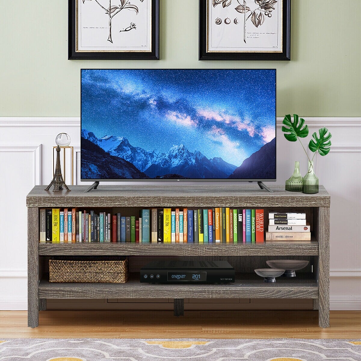 3-Tier TV Stand Console Cabinet for TV&#x27;s up to 45 Inch with Storage Shelves