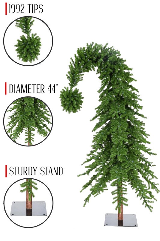 Premium Bendable Top Green Grinch Christmas Tree Aspen Fir - Festive Holiday D&#xE9;cor