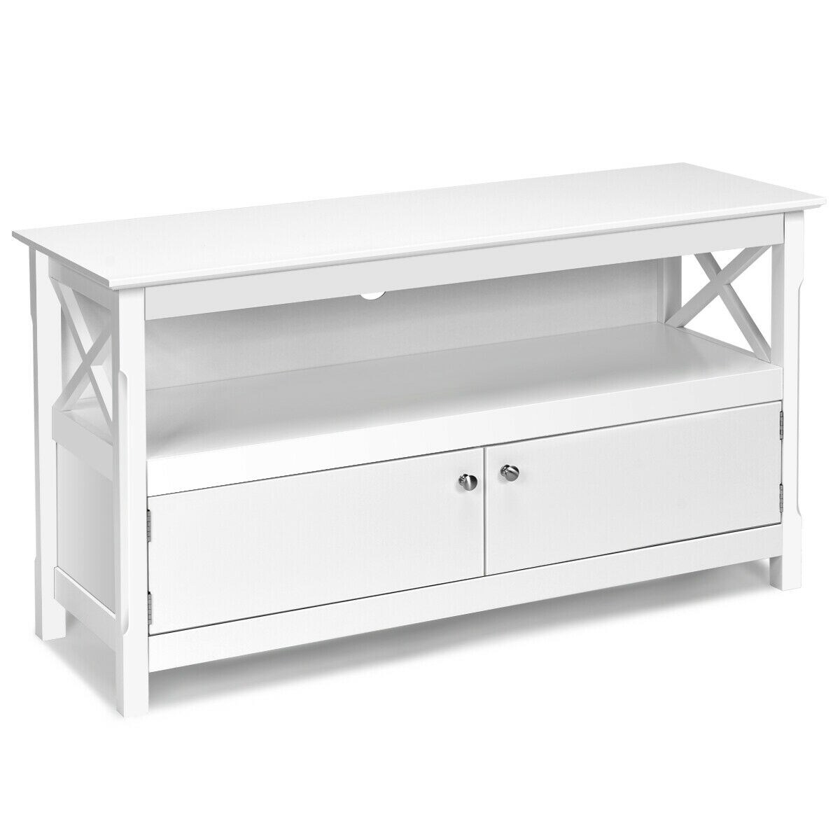44 Inch Wooden Storage Cabinet TV Stand