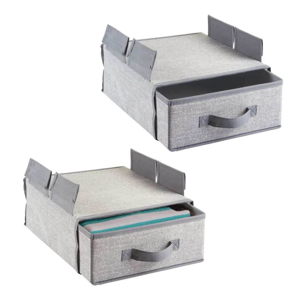 mDesign Fabric Hanging Storage Organizer with Removable Drawer, 2 Pack