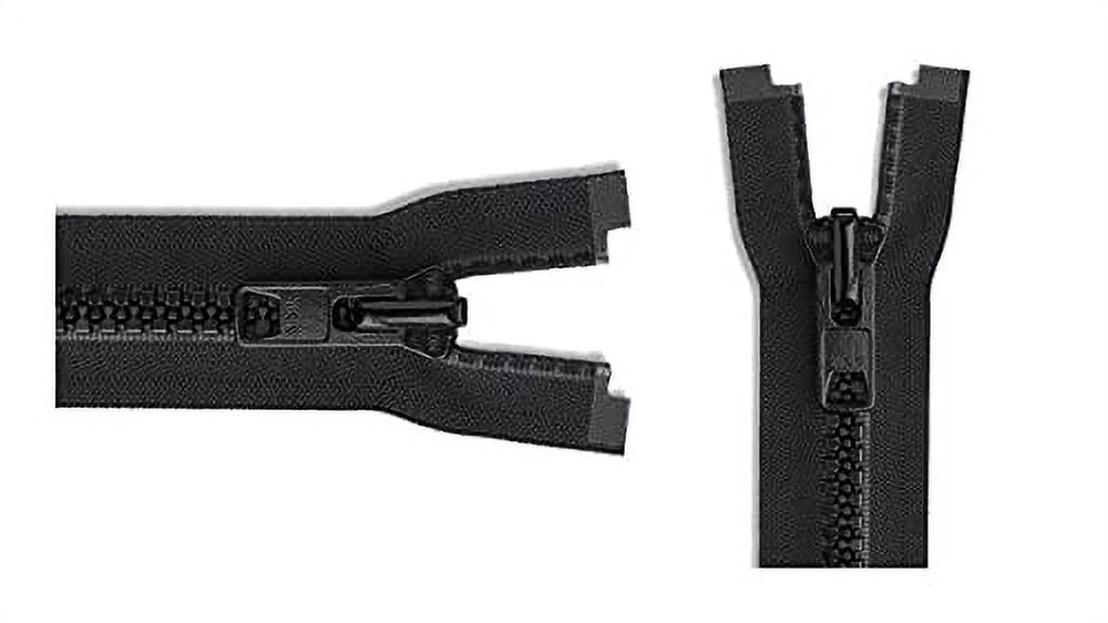 #10 Reversible Extra Heavy Duty Molded Vislon Zipper - Choose Your Length - Color Black - 1 Zipper Per Pack - Made in The United States (28" Inches)