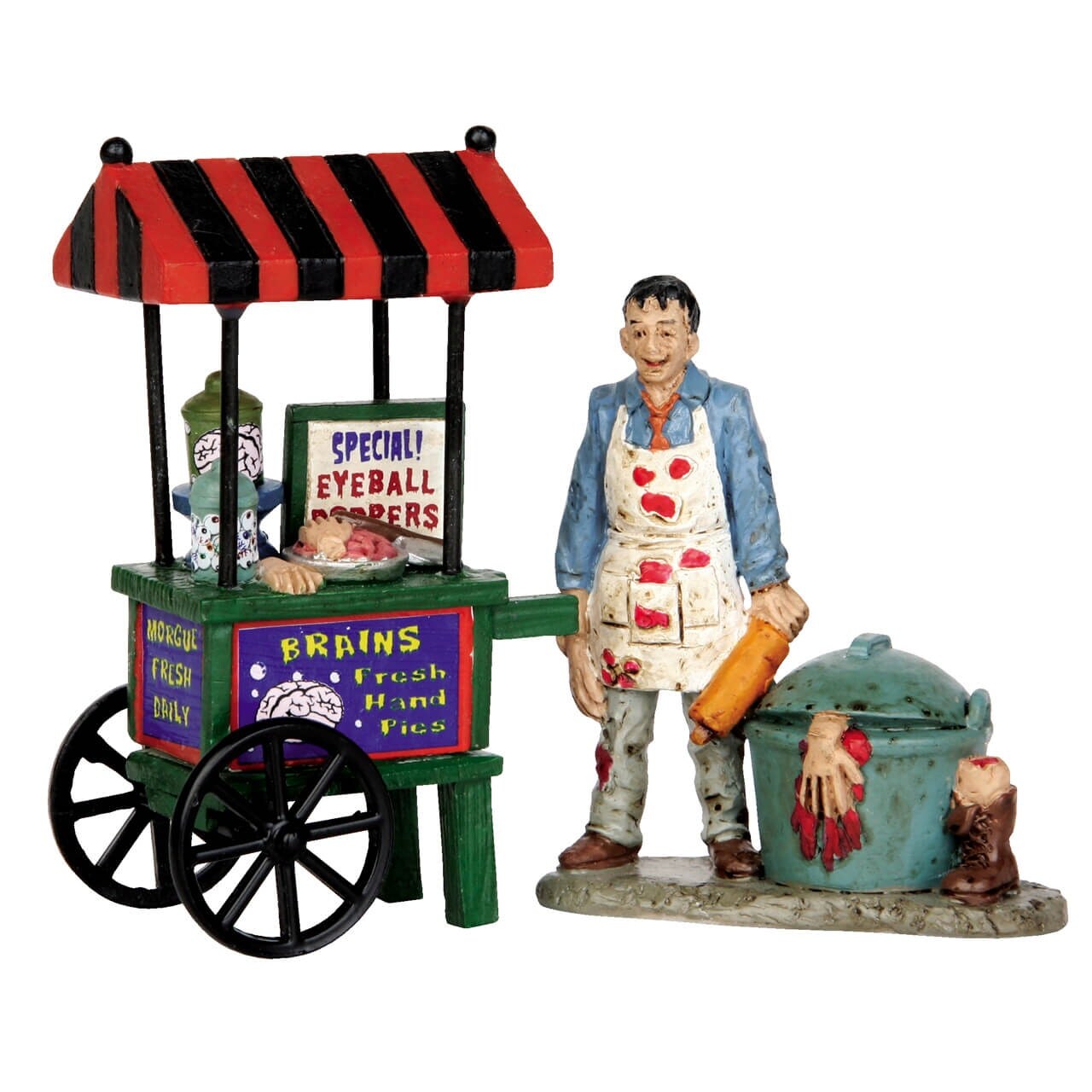 Lemax&#xAE; Spooky Town&#x2122; Halloween Village Accessory: Zombie Brains Foodcart, Set of 2