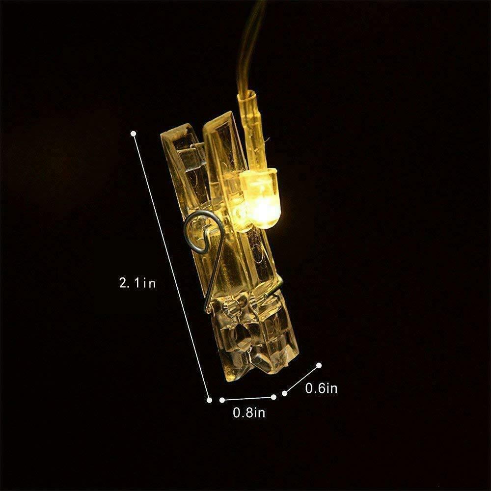 20 LED Photo Clip String Lights Fairy Light Wire Wall Decor Photo Hanging Strip