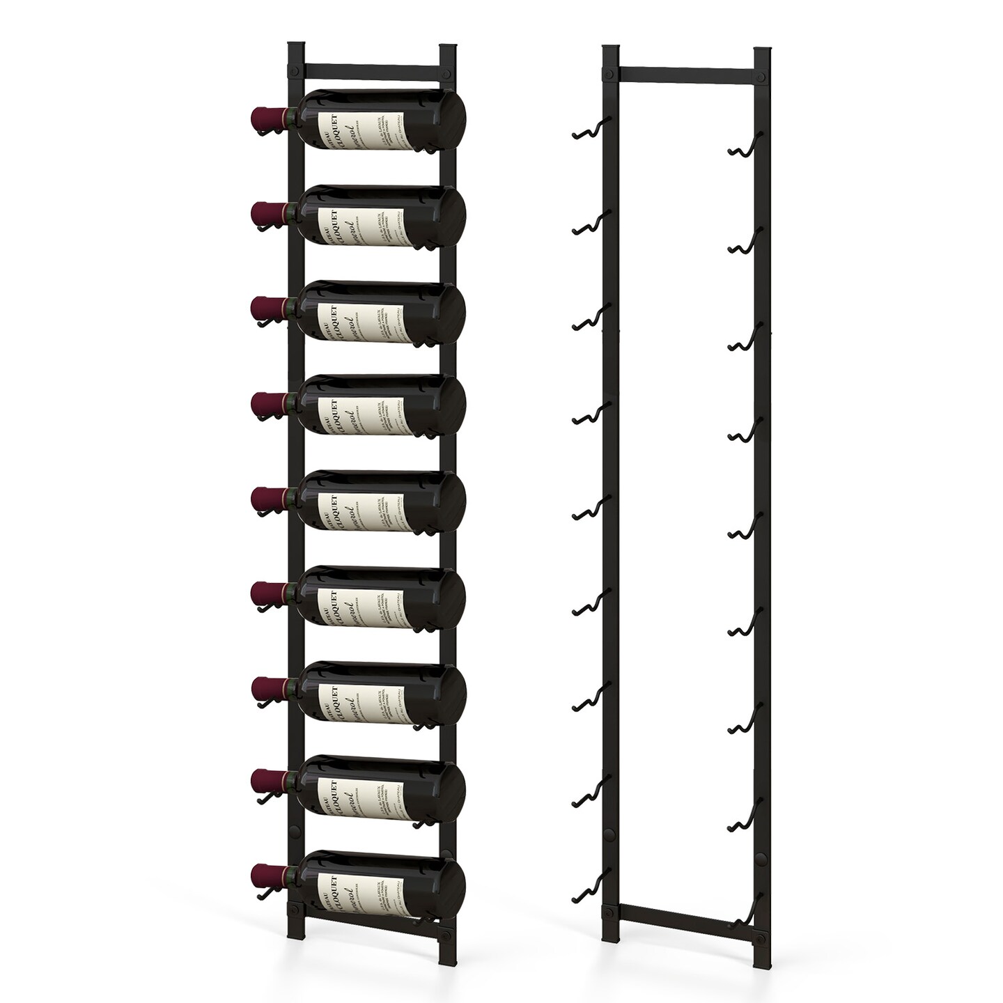 Rust proof Wall Mounted Wine Rack for 6 or 9 Bottles-L