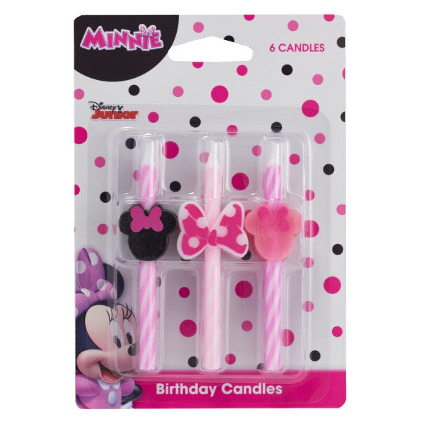 Minnie Mouse Character Candles, 6pc