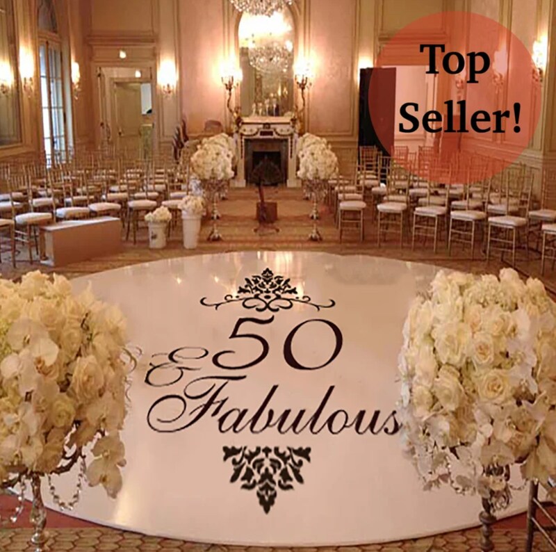 Birthday Party 40 or 50 and Fabulous Damask Dance Floor Decal ...