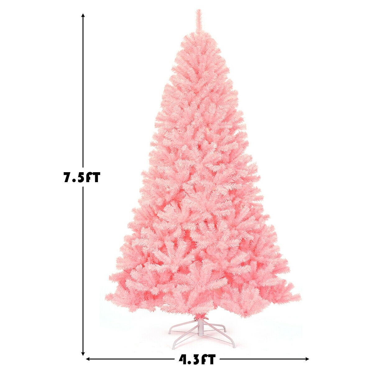 7.5 Feet Hinged Full Fir Artificial Christmas Tree with Metal Stand