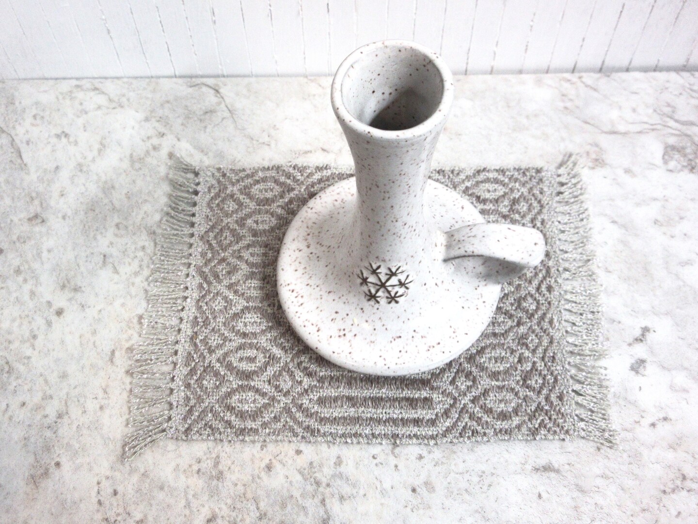 Handwoven heirloom miniature dollhouse rug, alter mat or table mat, woven in a Rosepath twill pattern. Alpaca wool, cotton silk. 8" by 5" product 3