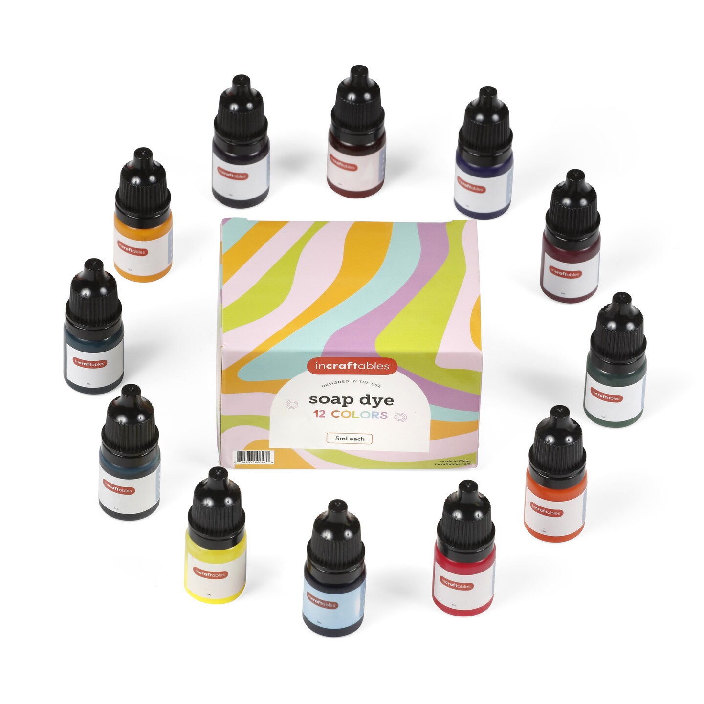 Incraftables Soap Dye for Soap Making (12 Colors). Best Slime Coloring set for Beginner & Professional. Best Soap Colorant for Soap Making. DIY Homemade Bath Bomb Making Kit Supplies for Kids & Adults