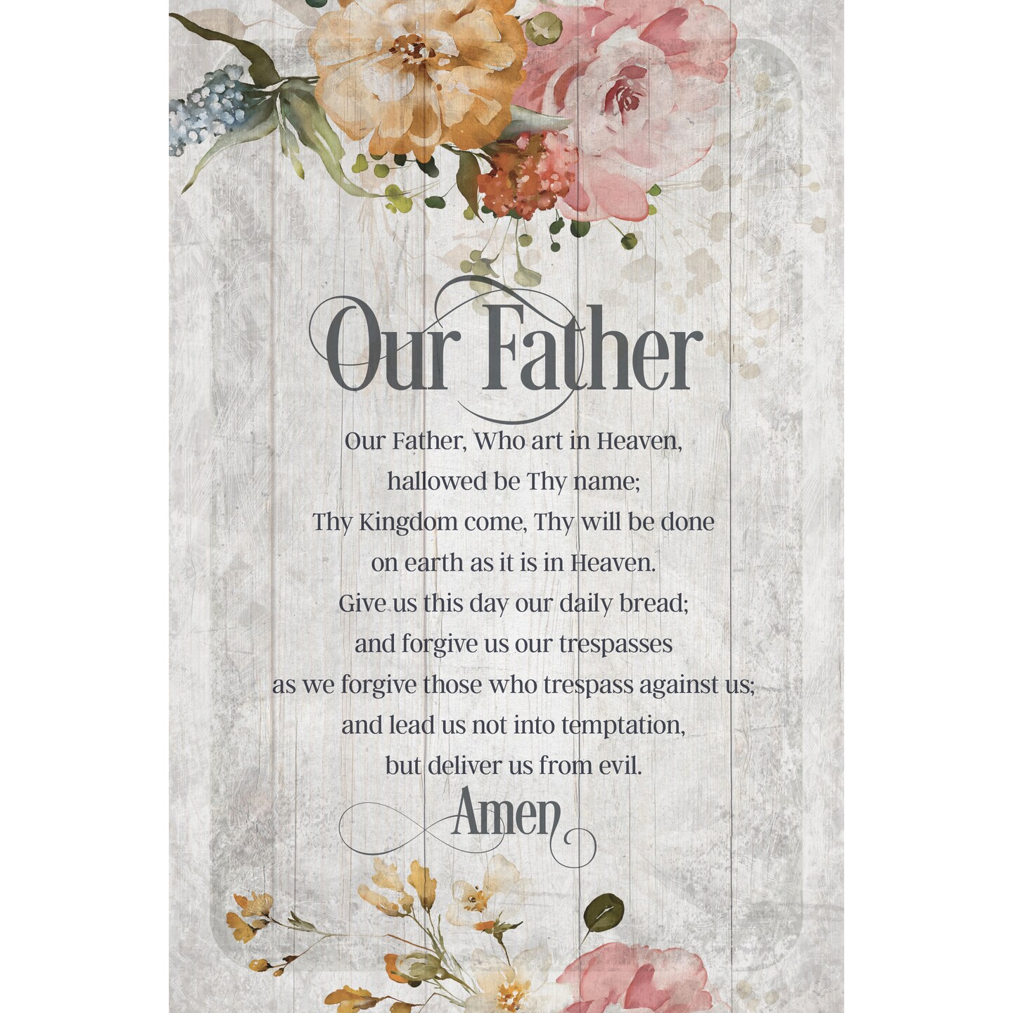 Dexsa Our Father Symbols of Faith Inspirational Wood Plaque 6 inches x 9 inches
