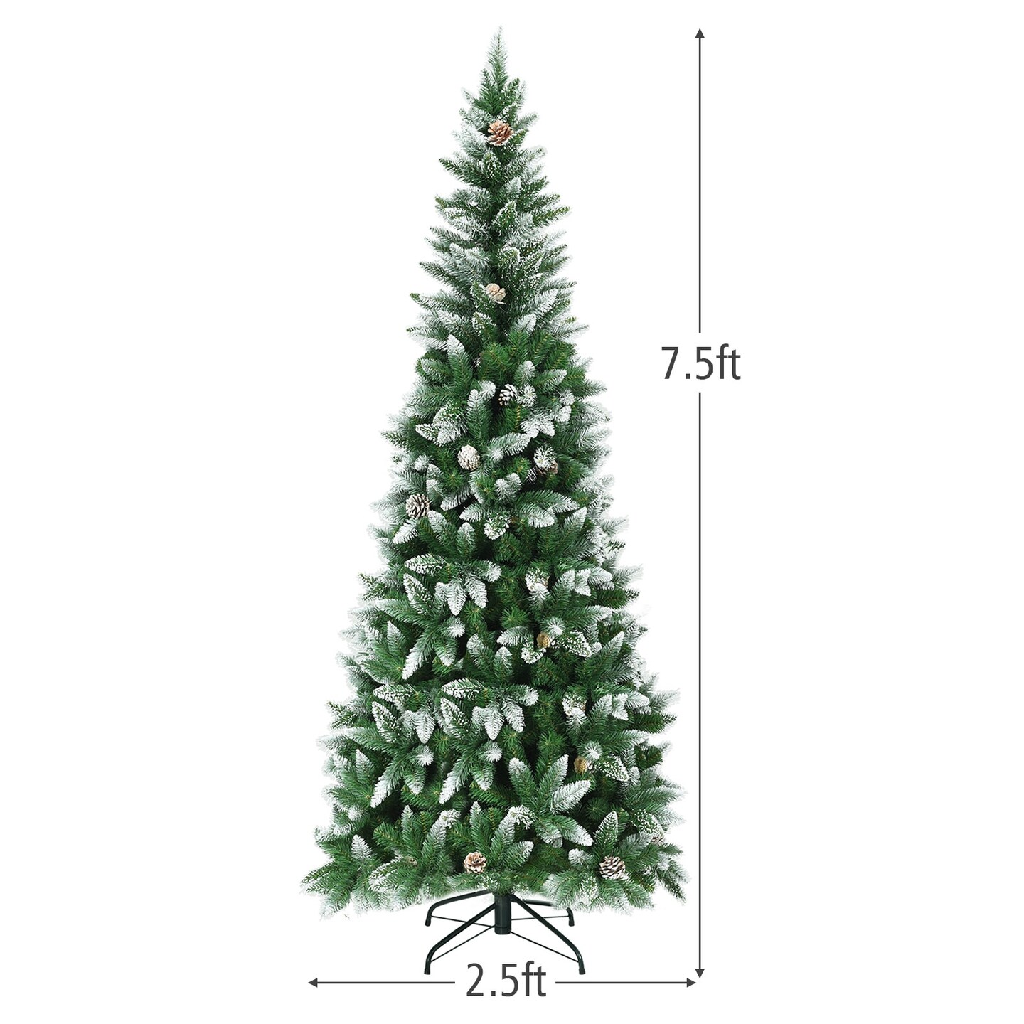 Artificial Pencil Christmas Tree with Pine Cones