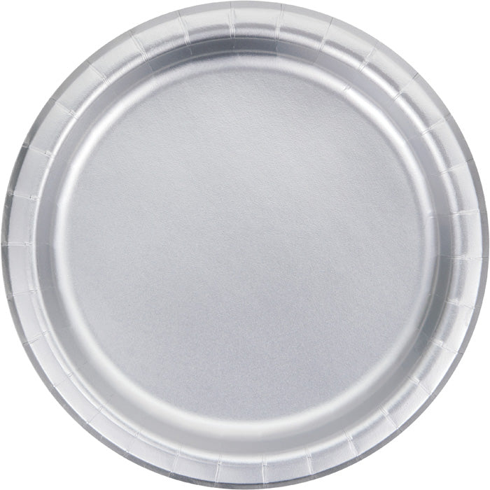 Silver Foil Paper Plates, Pack Of 8