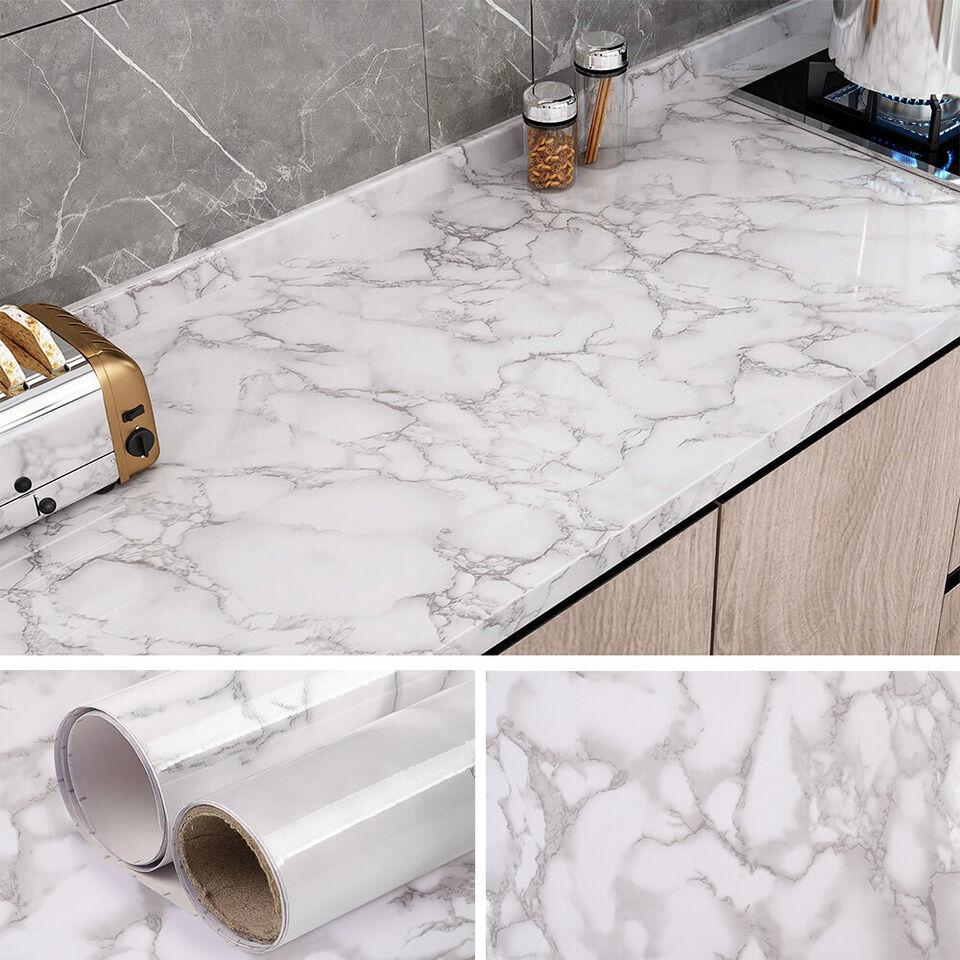 24"x3.28ft Marble Contact Paper Self Adhesive Peel & Stick Wallpaper