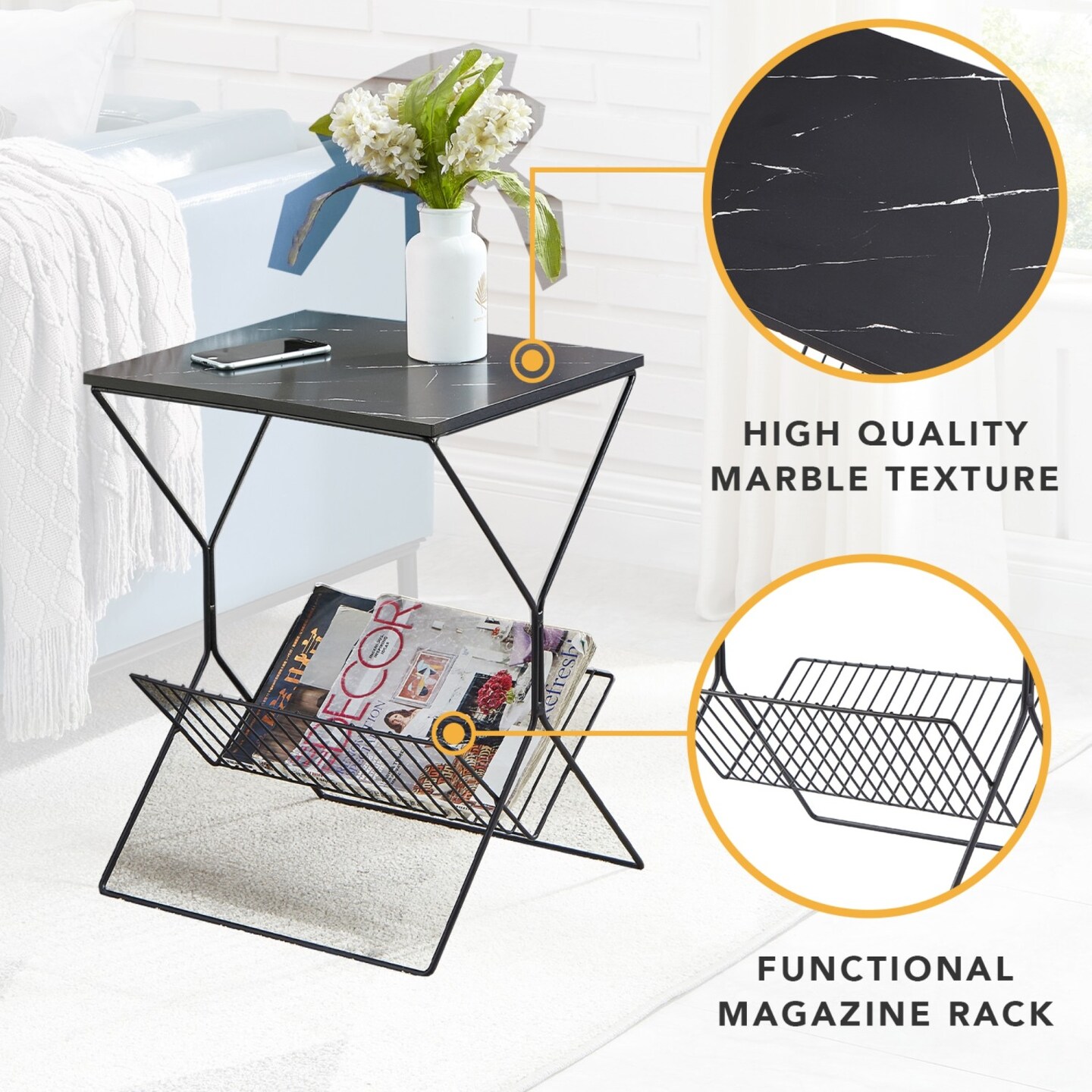 Bria End Table With Magazine Holder