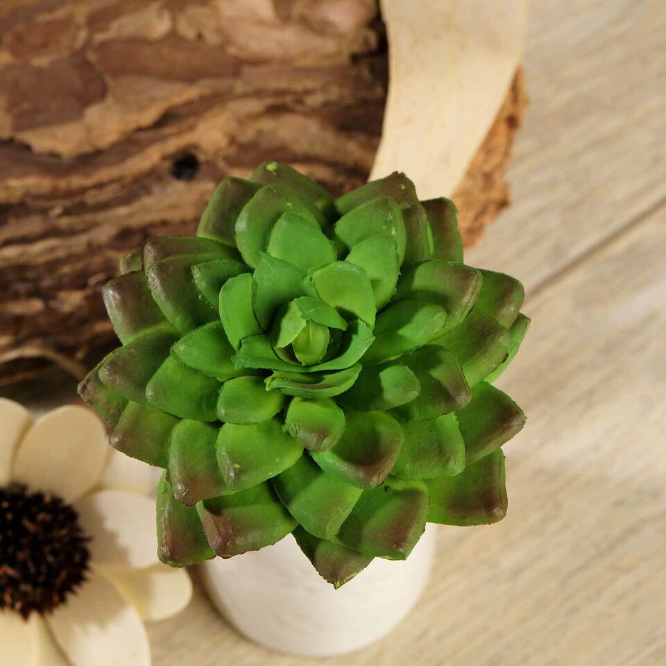 Green 3 Assorted 3&#x22; Faux Echeveria Rosettes Succulent Sprays Stems
