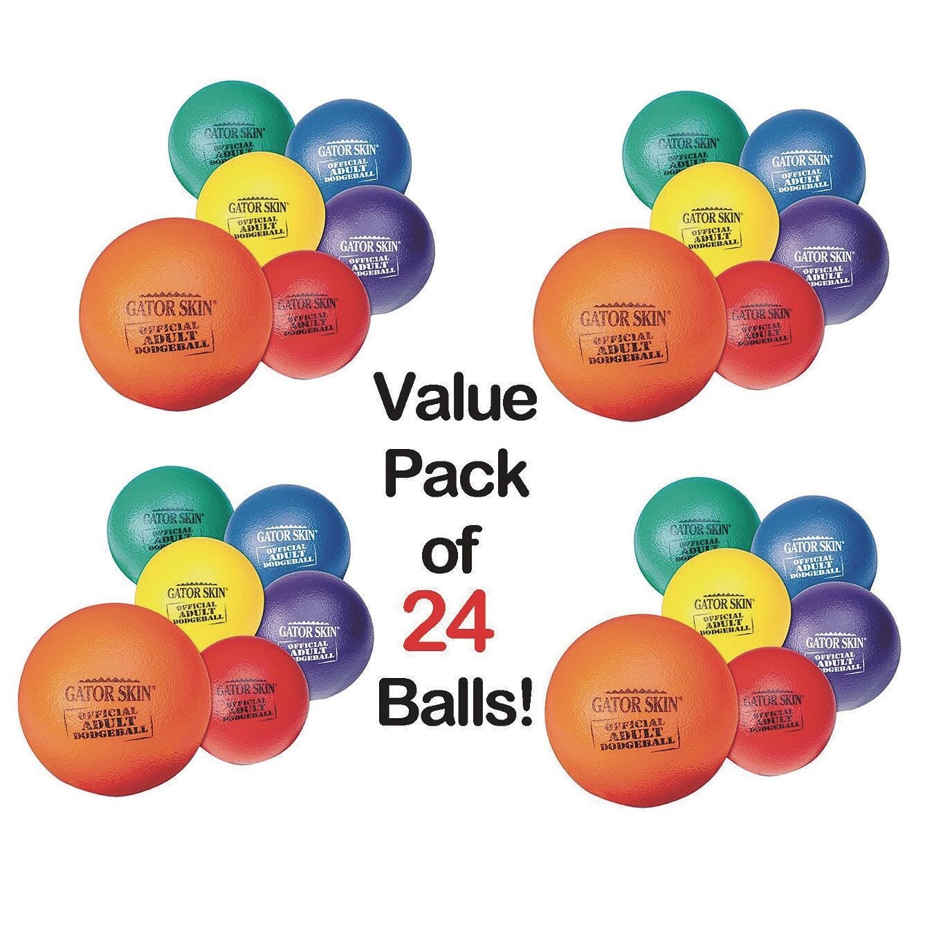 Gator Skin&#xAE; Official Adult Dodgeballs, 8.3&#x201D; (Case of 24)