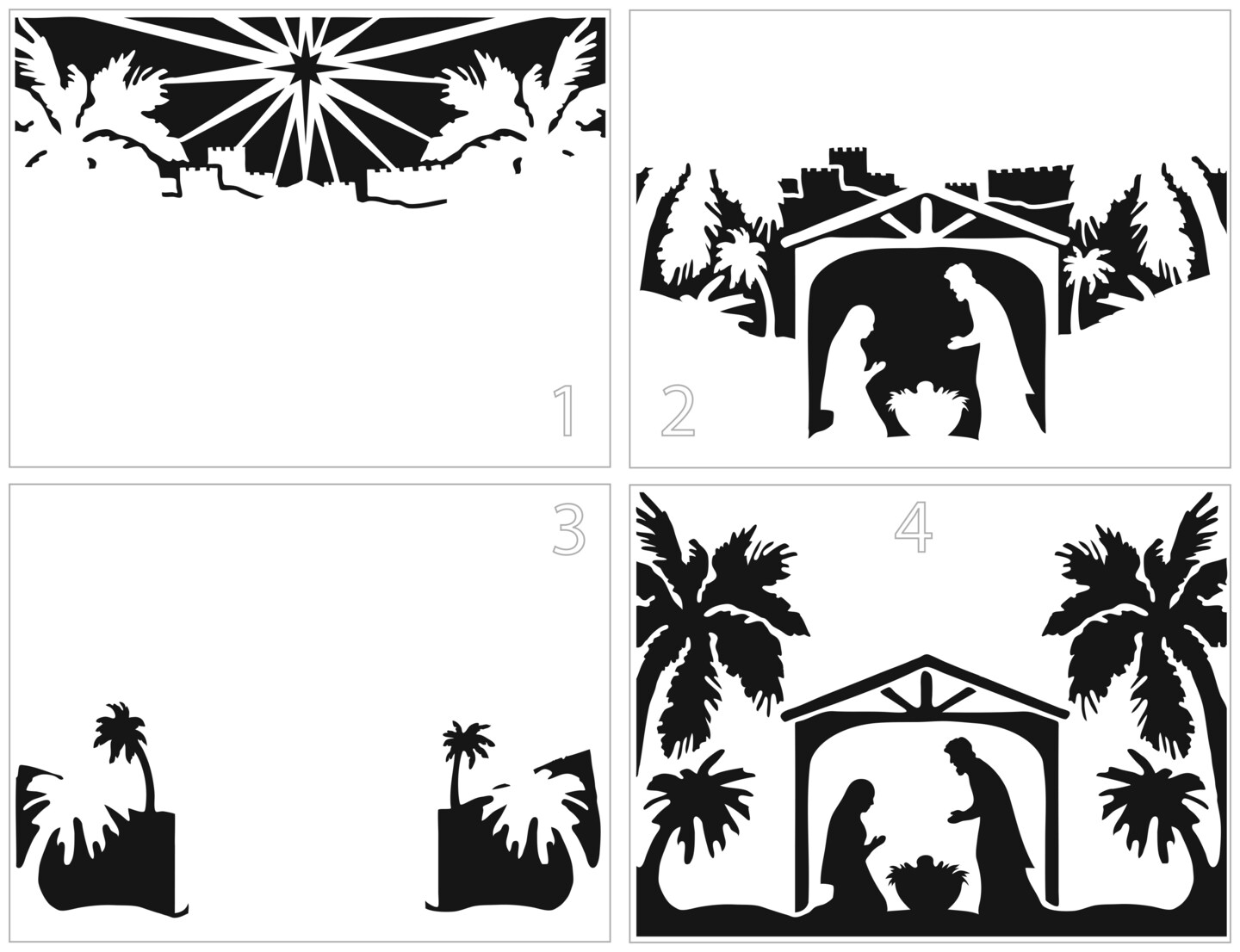 Crafter&#x27;s Workshop Layered Card Stencil 8.5&#x22;X11&#x22;-Layered Nativity Scene