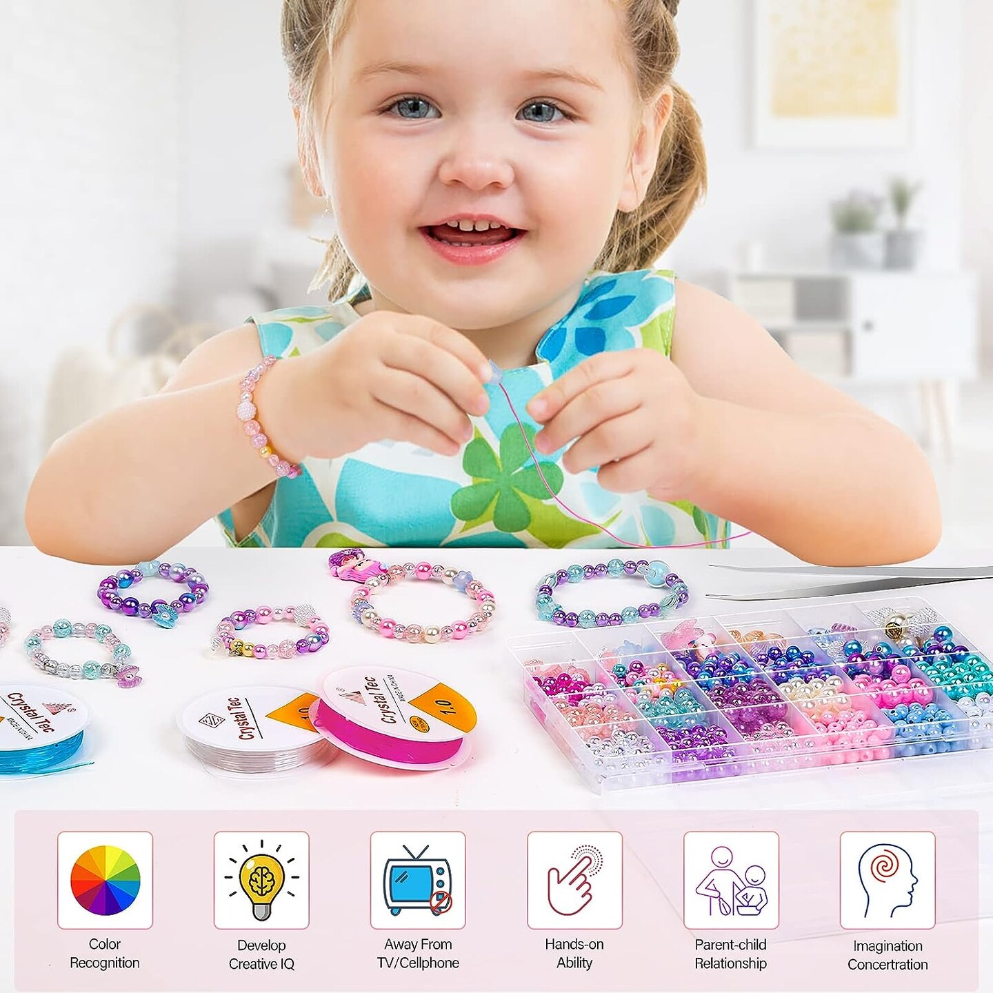 802Pcs Bracelet Making Kit for Girls Mermaid Beads for Jewelry Making Assorted Sizes 6mm 8mm Jewelry Making Kit with Mermaid Shell Pendants, Mermaid Beads for Bracelet Necklace DIY Craft