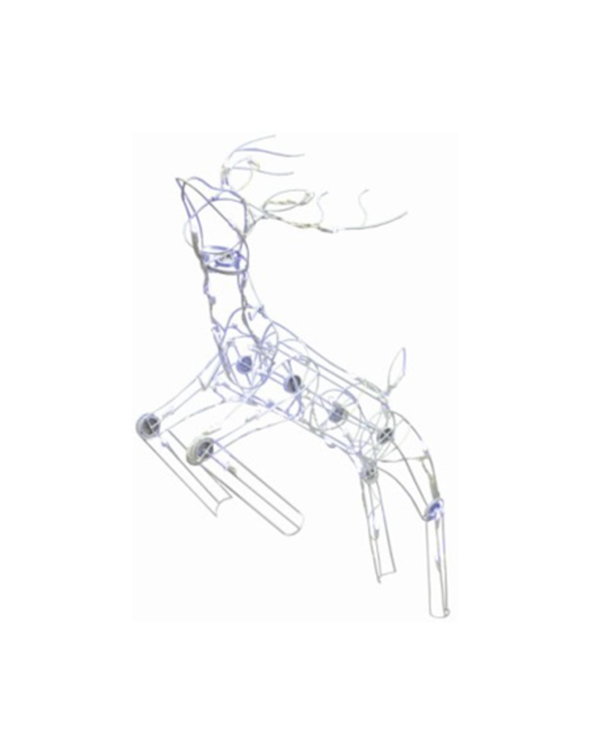 Brite Star 48&#x22; Winter Frost Pure White LED Animated Reindeer Christmas Yard Art Decoration