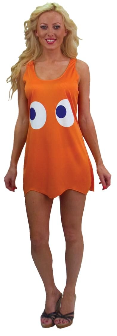 Pac-Man &#x22;Clyde&#x22; Orange Deluxe Costume Tank Dress Adult/Teen Standard