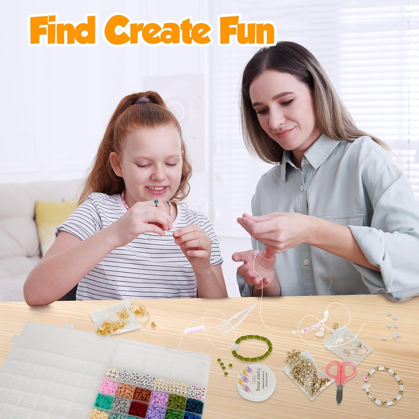 5500pcs Clay Beads Bracelet Making Kit 24 Colors Friendship Bracelet kit with Letter Beads DIY Arts and Crafts for Jewelry Set Girls Beginners 6-12 Gifts