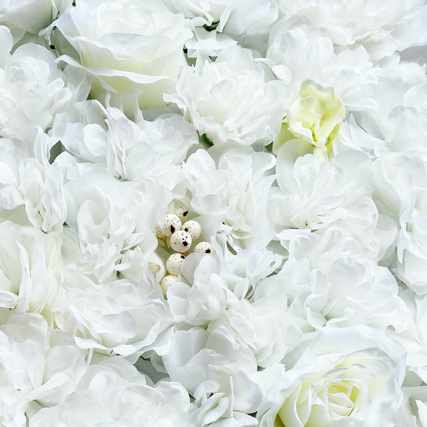 Kitcheniva 12 White Artificial Flower Wall Panel