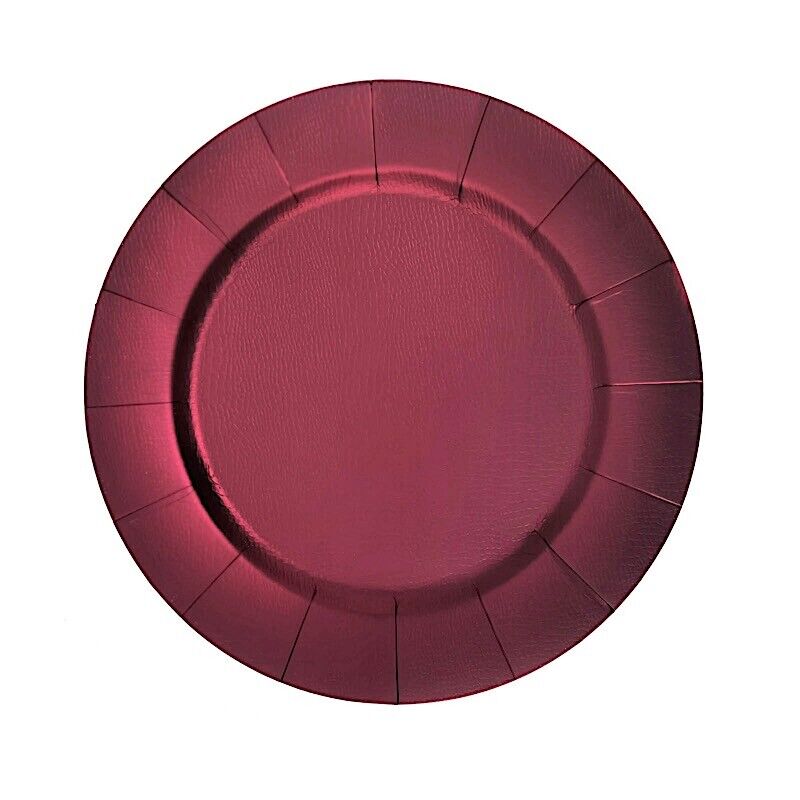 BURGUNDY 10 Round 13&#x22; Disposable Paper CHARGER PLATES