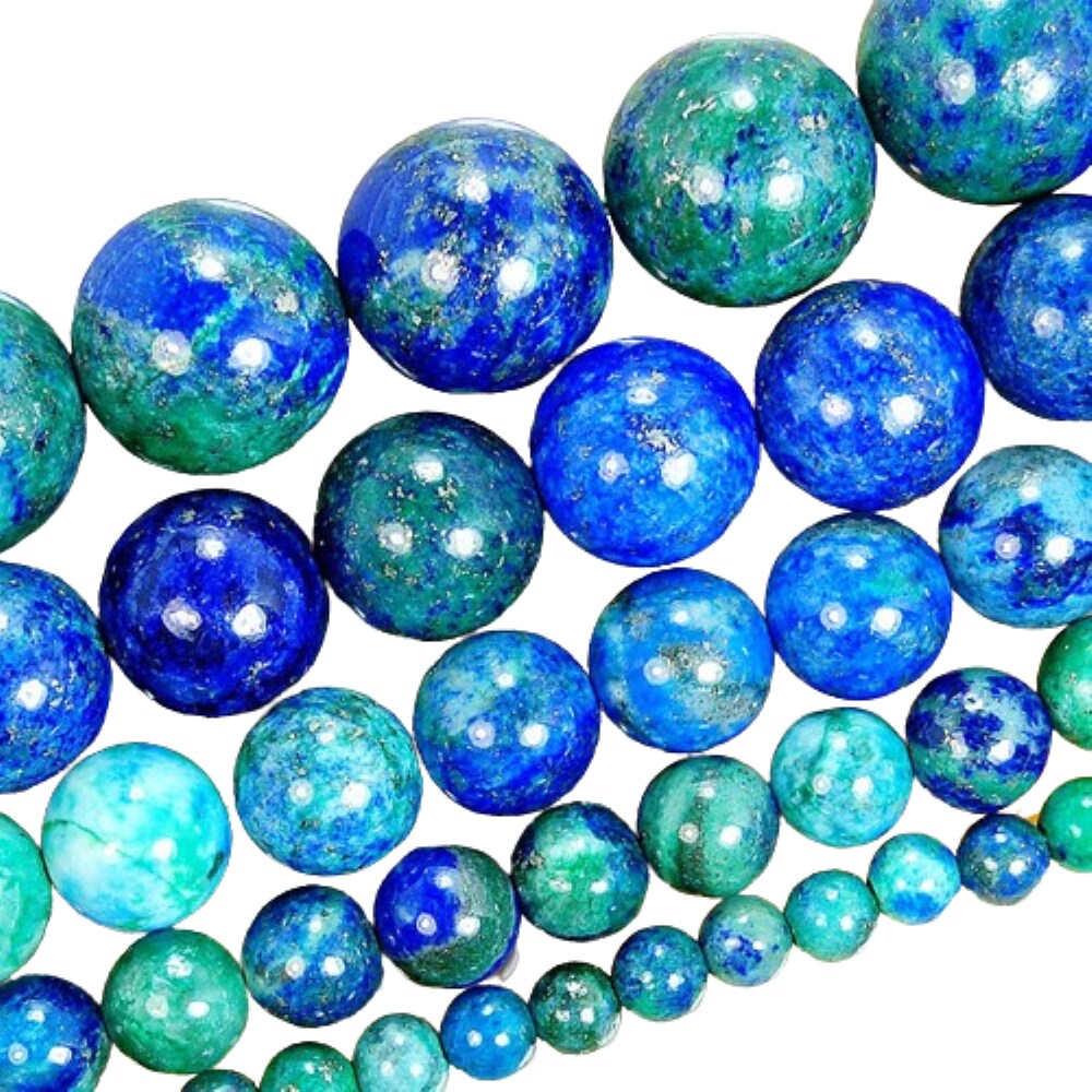 Kitcheniva Natural Lapis Lazuli Chrysocolla Round Gemstone Beads 15.5&#x22;