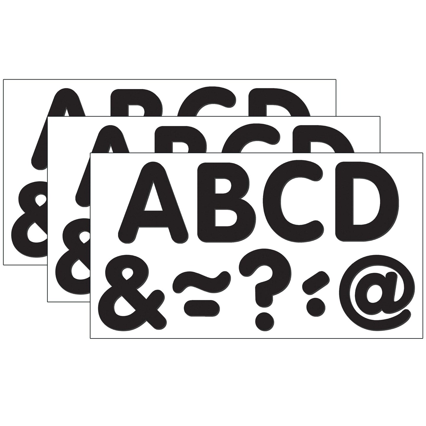 Black Classic 2&#x22; Magnetic Letters, 87 Pieces Per Pack, 3 Packs