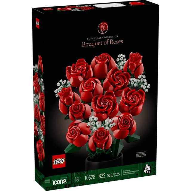 LEGO Icons Bouquet of Roses, Artificial Flowers for Home or Mother&#x27;s Day D&#xE9;cor, Gift for Her, Him, Anniversary or Any Special Day, Unique Build and Display Model from the Botanical Collection, 10328
