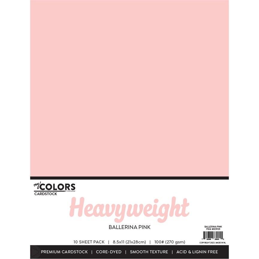 My Colors 100lb Heavyweight Cardstock 8.5&#x22;X11&#x22; 10/Pkg-Ballerina Pink