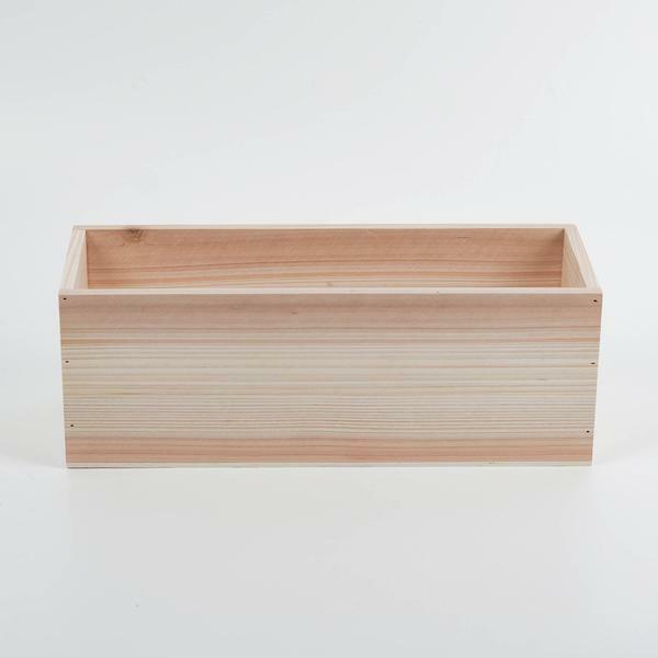 14" Tan Brown Natural Wood BOXES Rectangle PLANT HOLDERS Centerpieces