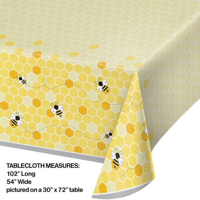 Bumblebee Baby Plastic Tablecover All Over Print, 54&#x22; X 102&#x22;