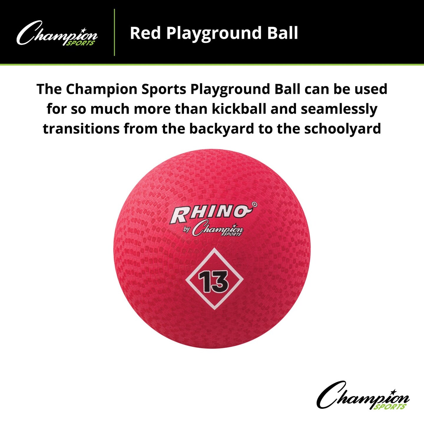 Playground Ball, 13&#x22;, Red