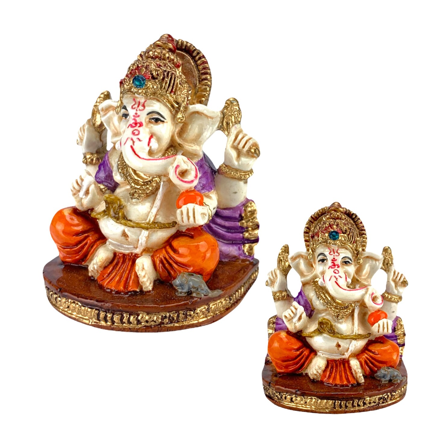 Acrylic Ganesh Statue 2.25 Inch Hindu Lord Ganesha Mini Idol Statue for Home Office Car Dashboard India God Figurine Temple Pooja Room Diwali Navrathri Wedding Gift (1 Pc)