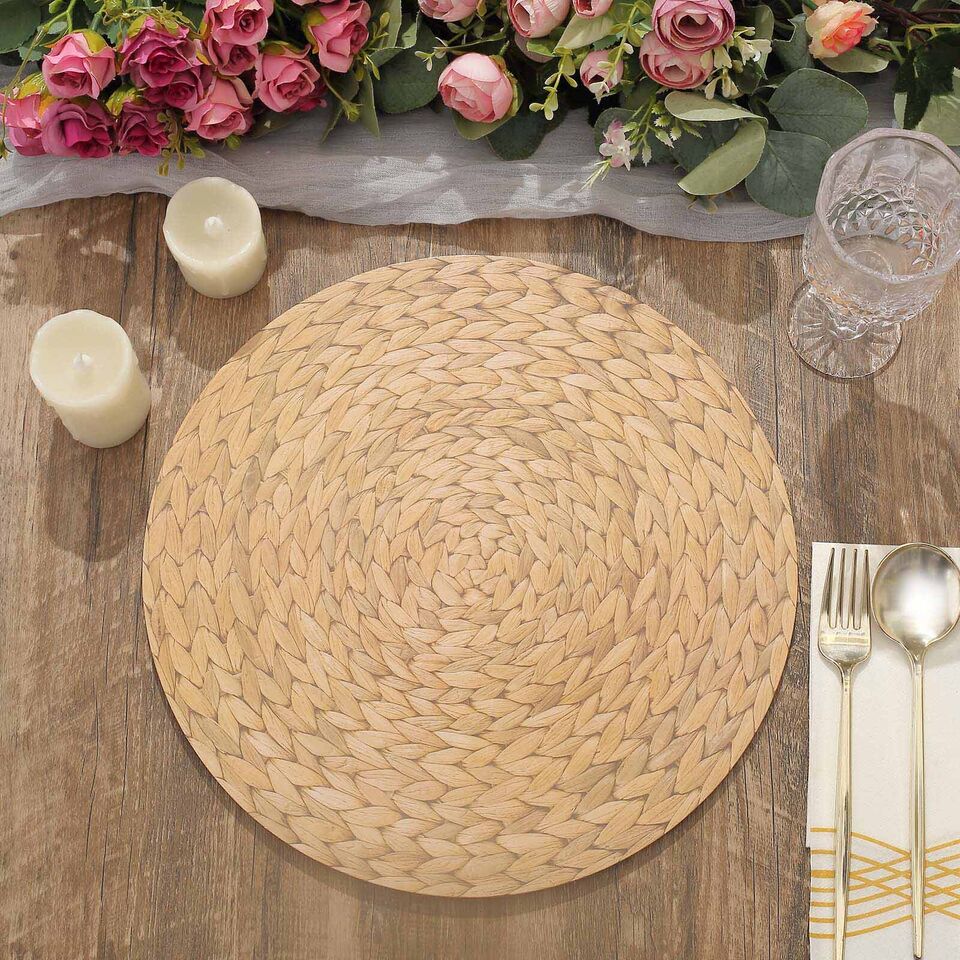 NATURAL 6 Round 13&#x22; Disposable Paper CHARGER PLATES