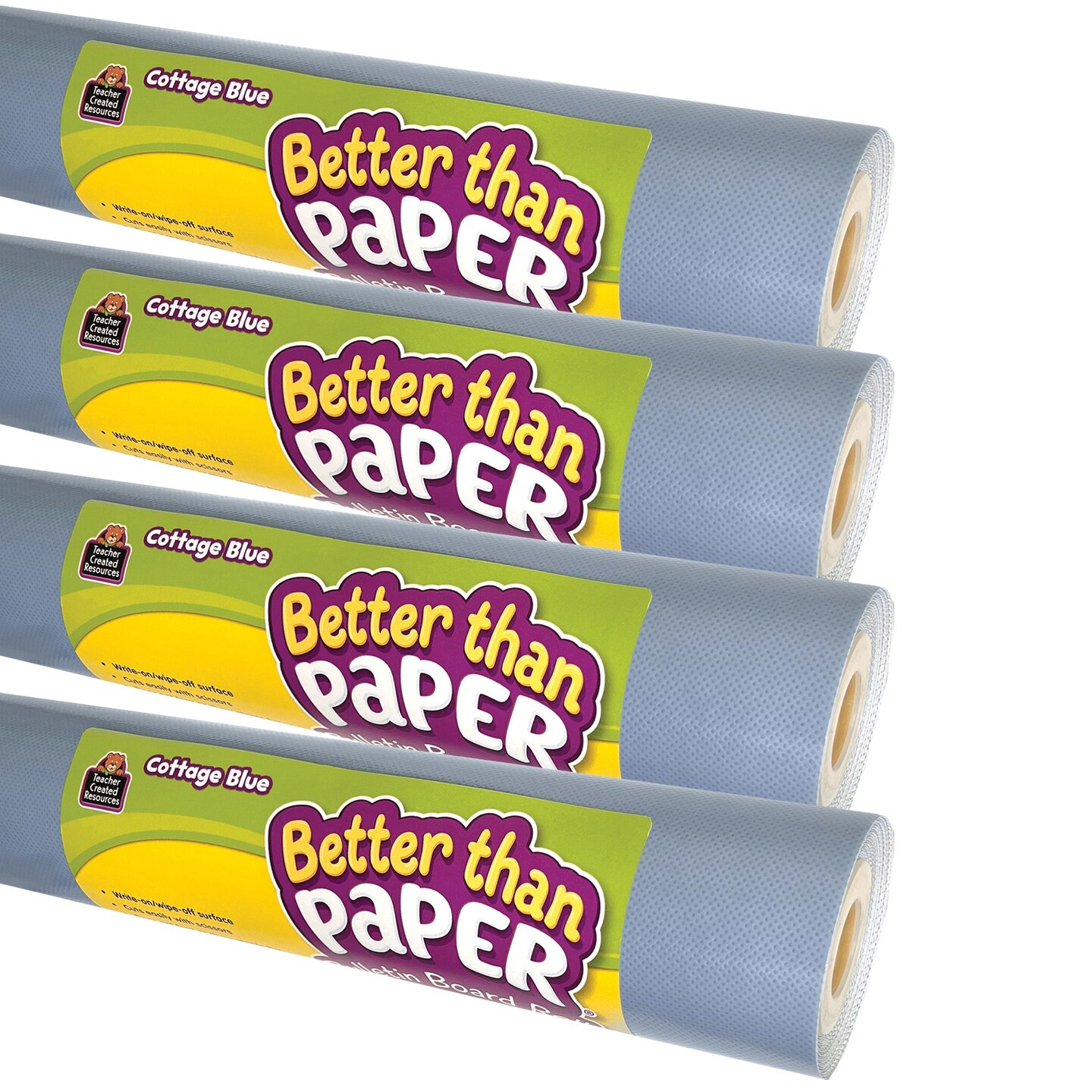 Better Than Paper&#xAE; Bulletin Board Roll, Cottage Blue, 4-Pack