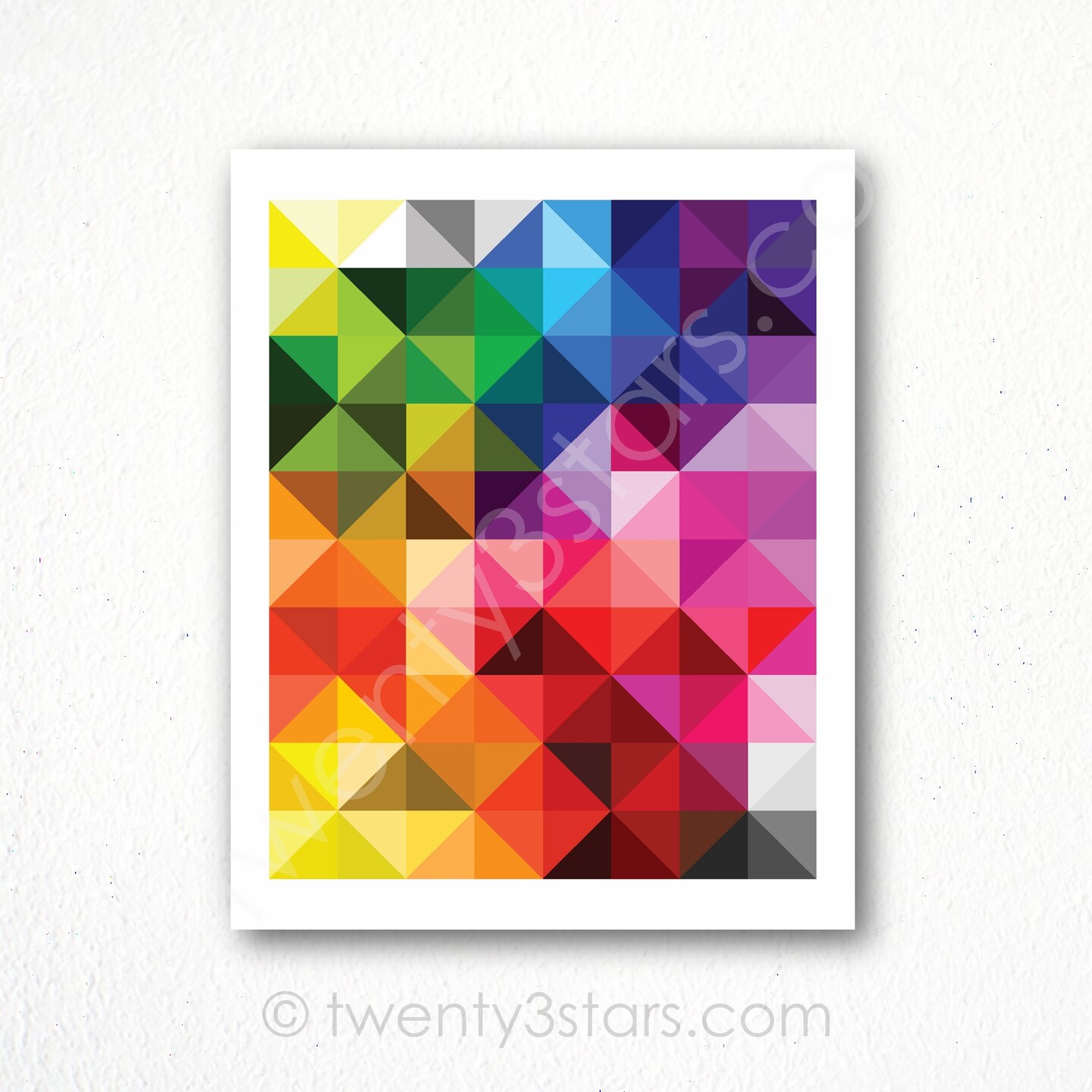 Grey Triangles Geometric Modern Color Art, You Choose the Colors - image12