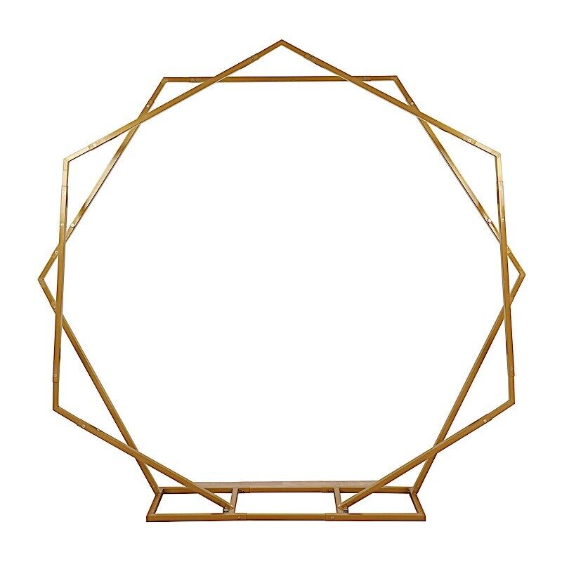 8 feet Gold Metal Dual Geometric Shape BACKDROP STAND